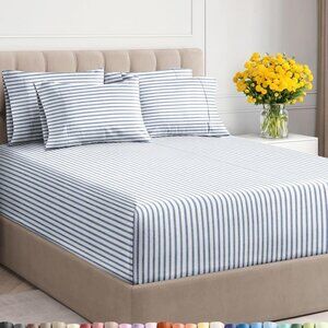 Extra Deep Queen Sheet Set - 6 Piece Breathable & Cooling Sheets NIP